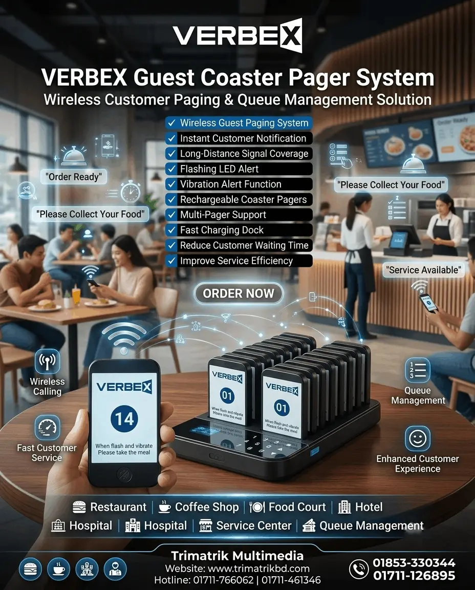 VERBEX Restaurant Calling System: Smart Queue Management Solution Transforming Hospitality in Bangladesh